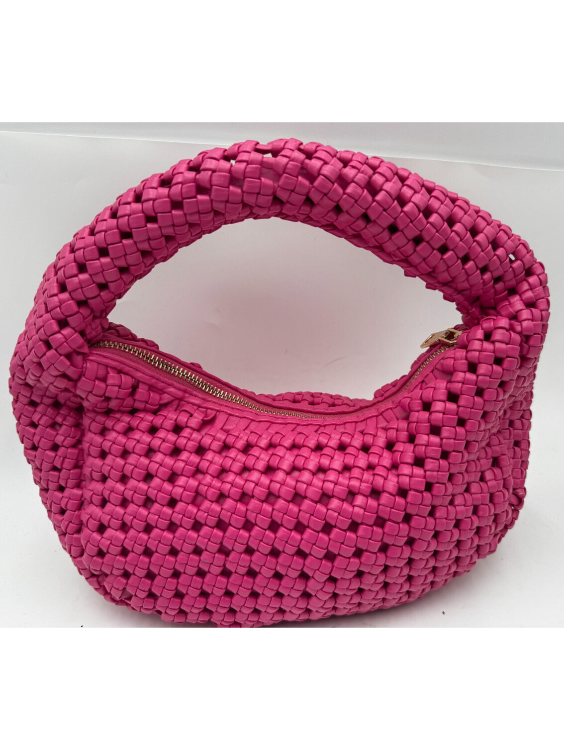 Antik Kraft Hand Woven Women's Handbag Bag Pink Faux Leather Shoulder Bag